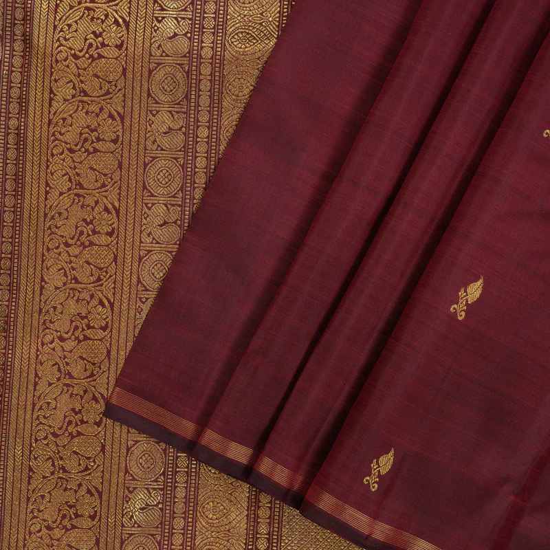 Hayagrivas Handloom Araku Maroon Kanjivaram Silk Saree BE699-SBS  KBEL699C1-1 - Image 2
