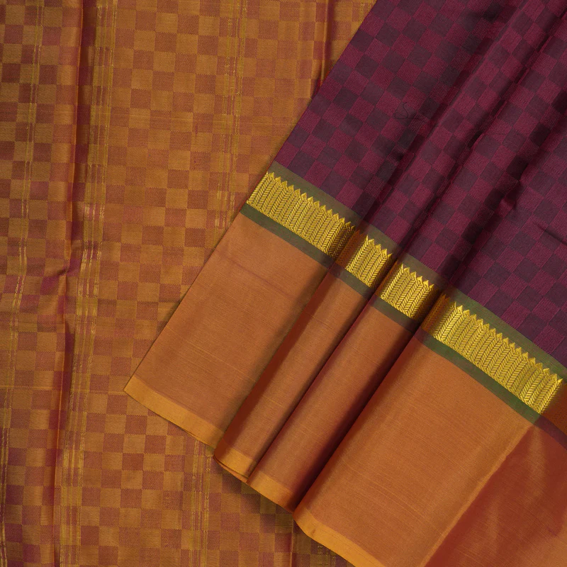 Hayagrivas Handloom Wine Maroon Kanjivaram Silk Saree KBF44D4-1 - Image 3