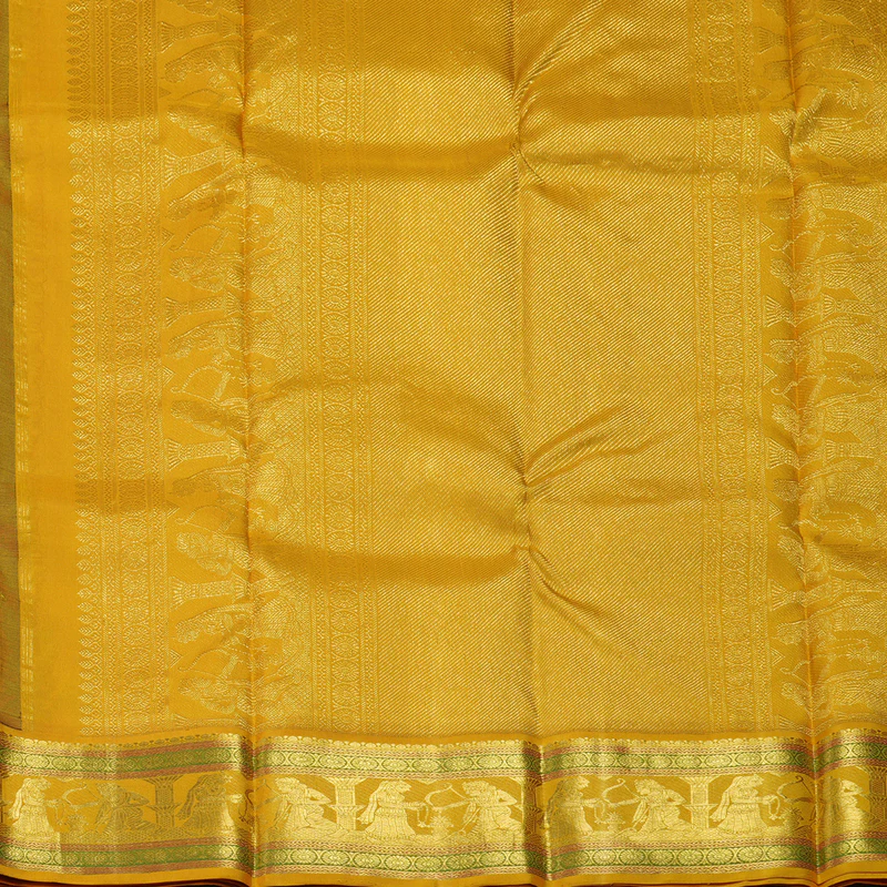 Hayagrivas Handloom Wine Purple Kanjivaram Silk Saree with Mustard Yellow Border KBE1834L2-3 - Image 4