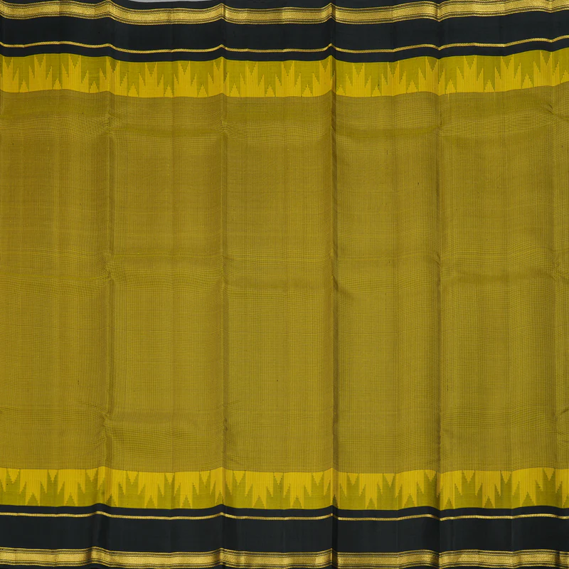 Hayagrivas Handloom Yellow & Black (Zasa Zasa Kattam) Kanjivaram Silk Saree KSBE126C9-3 - Image 4