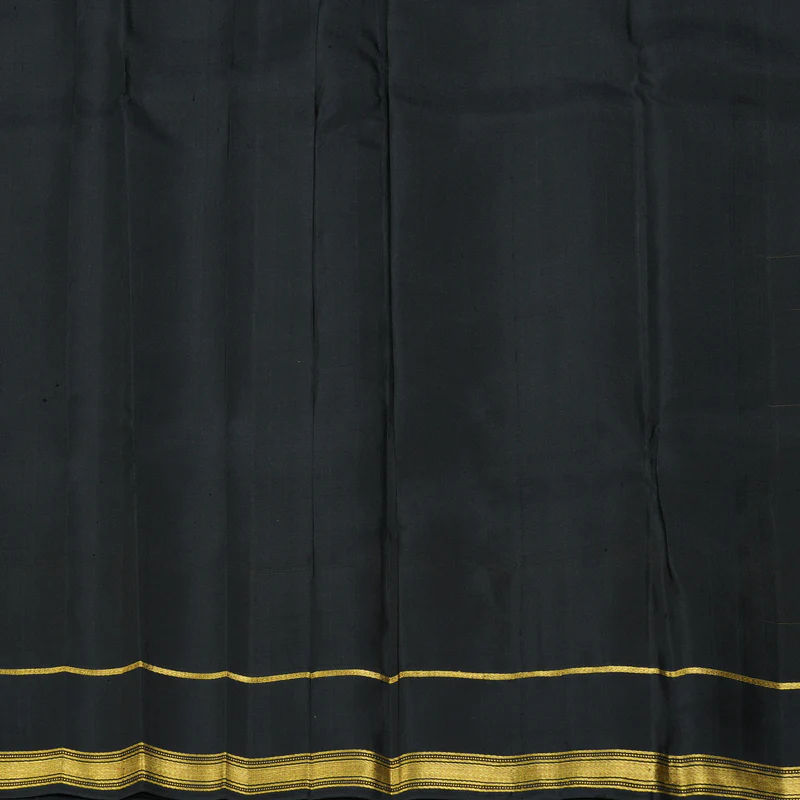 Hayagrivas Handloom Yellow & Black (Zasa Zasa Kattam) Kanjivaram Silk Saree KSBE126C9-3 - Image 7