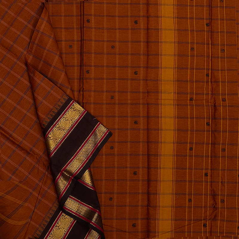 Hayagrivas Honey Mustard Handloom Chettinad Cotton Saree KSBE2H7-11 - Image 2