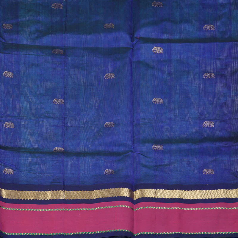 Hayagrivas Ice Blue Pure Silk Cotton Saree SSCBF36D8-4 - Image 6