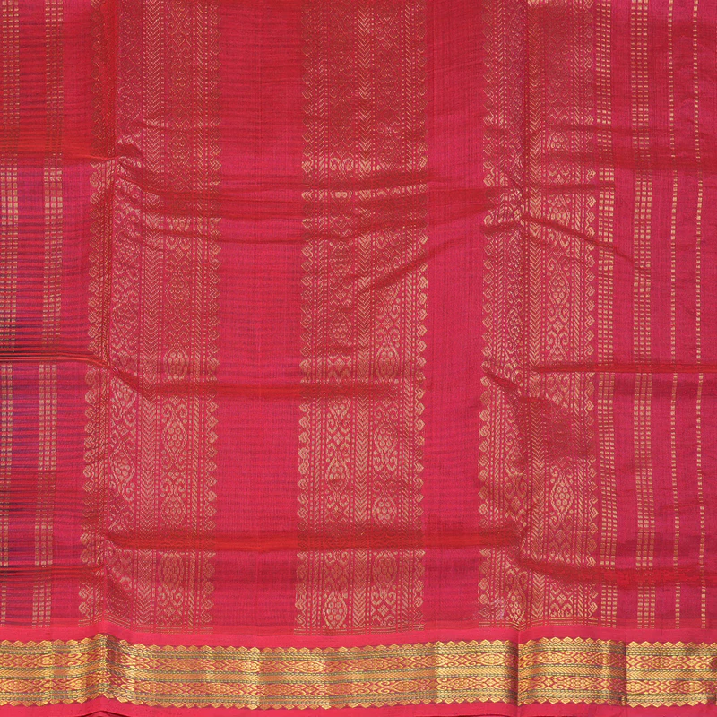 Hayagrivas Ivory & Grey Stripes Pure Silk Cotton Saree SSCBF16D13-3 - Image 4