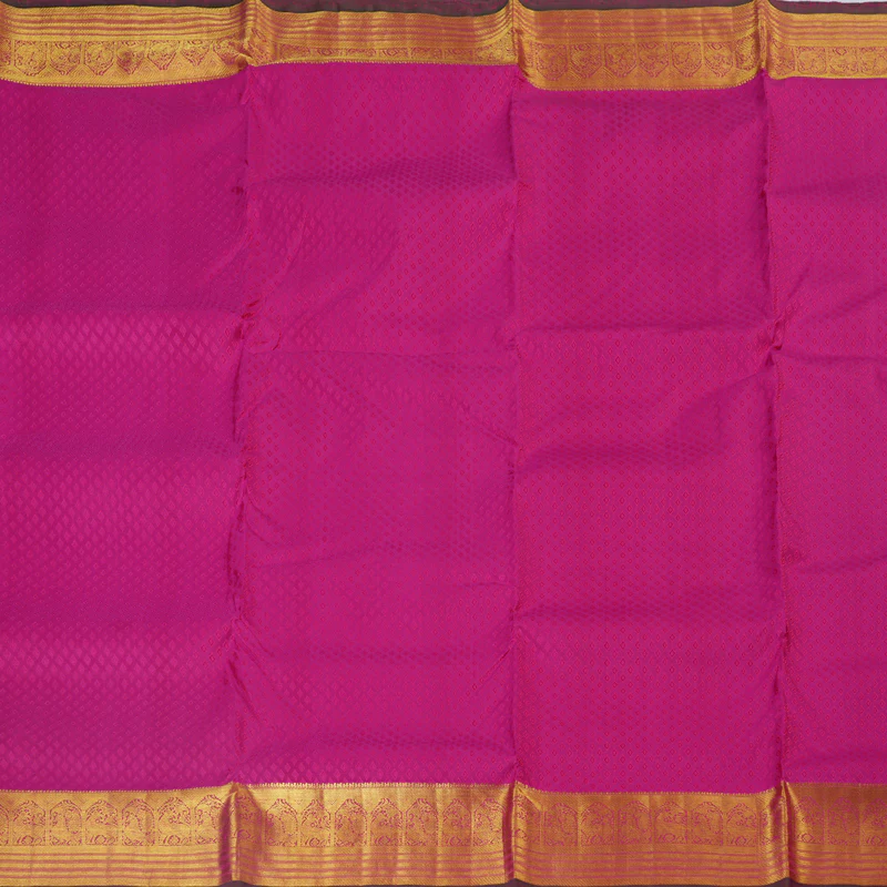Hayagrivas Kanjivaram Ten yards Silk Saree in Rani Pink HBD3347B2-2 - Image 3