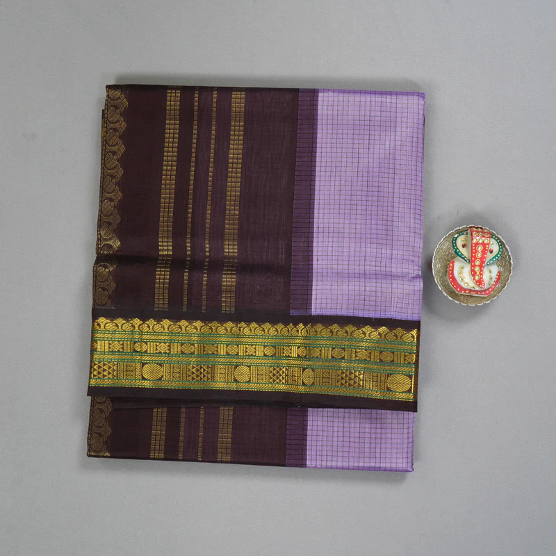 Hayagrivas Lavender Pure Silk Cotton Saree SSCBF16D2-5 - Image 2