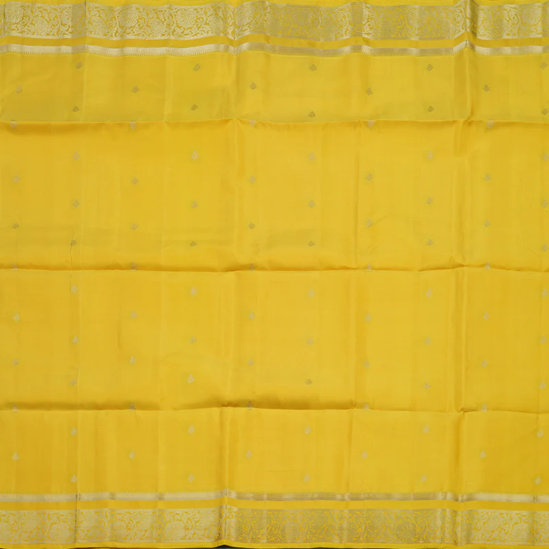 Hayagrivas Lemon Yellow Handloom Soft Silk Saree KBE2275B2-9 - Image 3