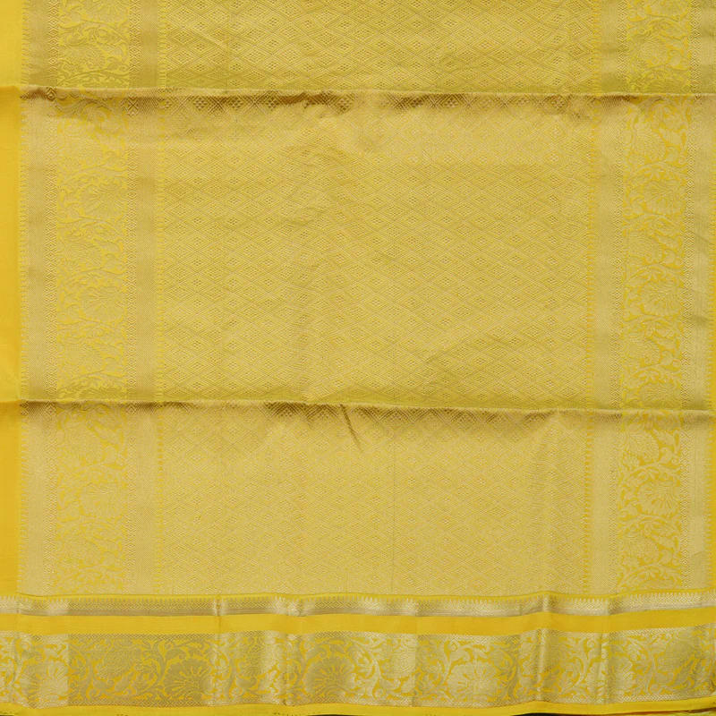 Hayagrivas Lemon Yellow Handloom Soft Silk Saree KBE2275B2-9 - Image 5