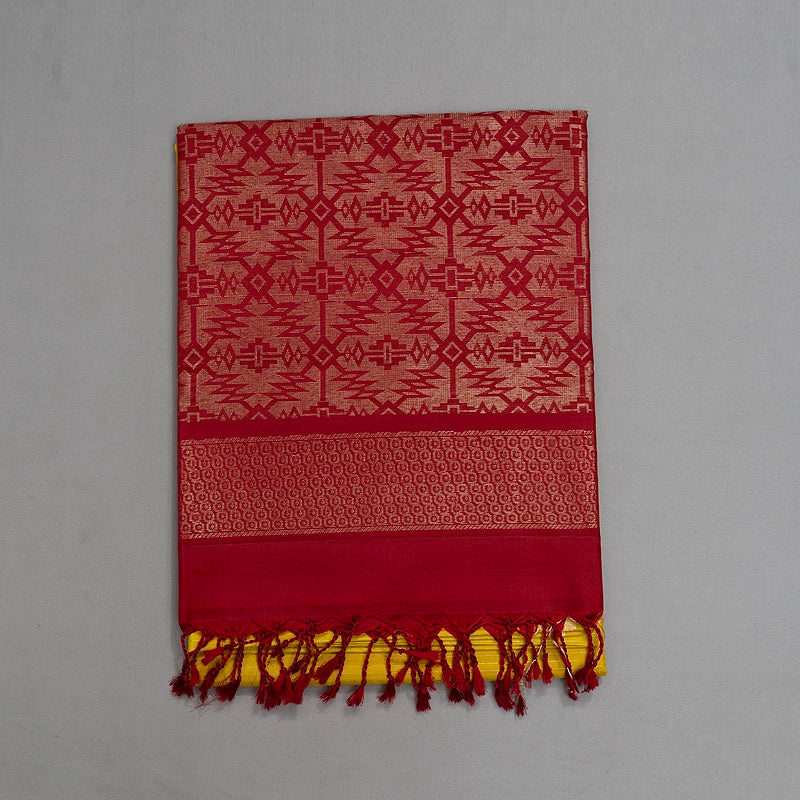 Hayagrivas Lemon Yellow Handloom Soft Silk Saree KSBE20I3-4 - Image 2