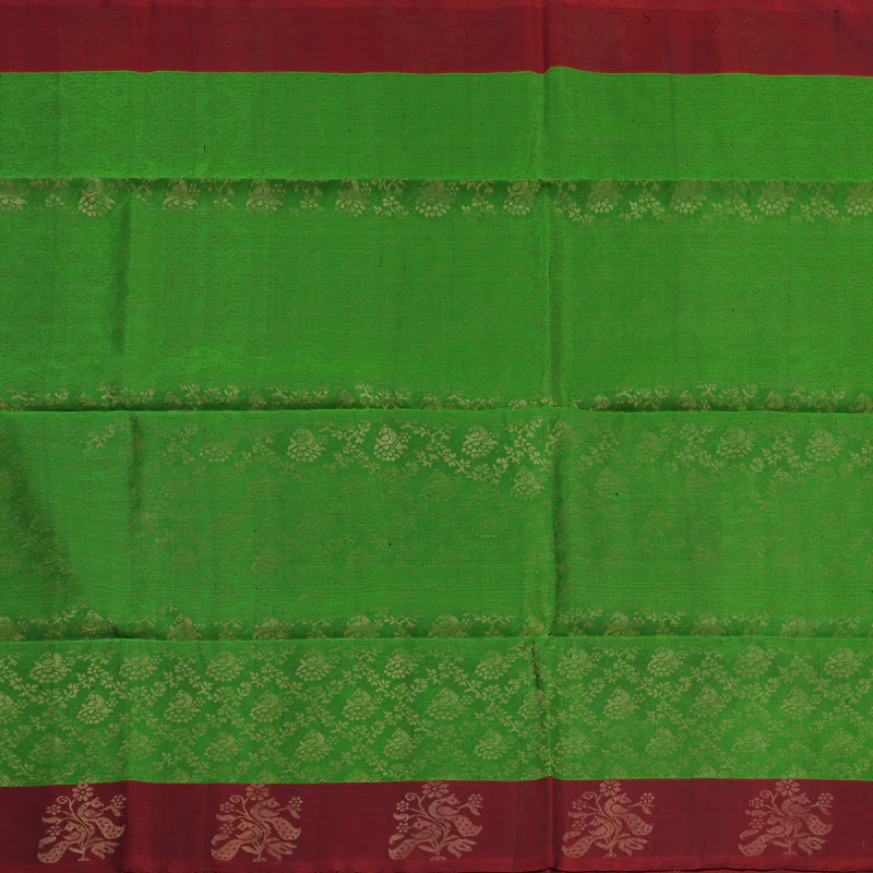 Hayagrivas Meenakshi Green Handloom Soft Silk Saree KBE633F4-1 - Image 3