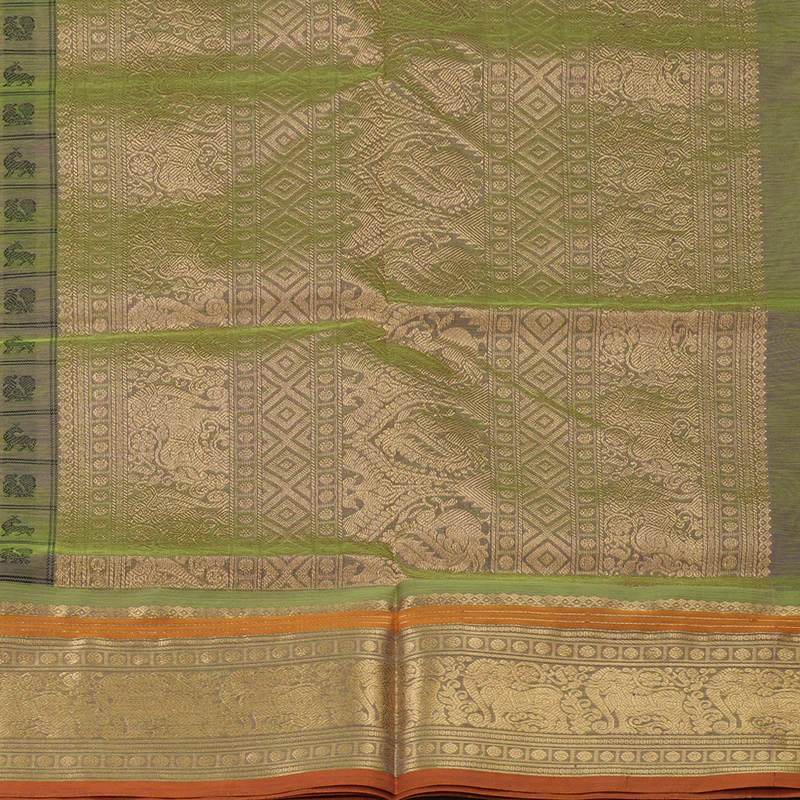 Hayagrivas Light Green Pure Kanchi Silk Cotton Saree KBE1390J10-4 - Image 5
