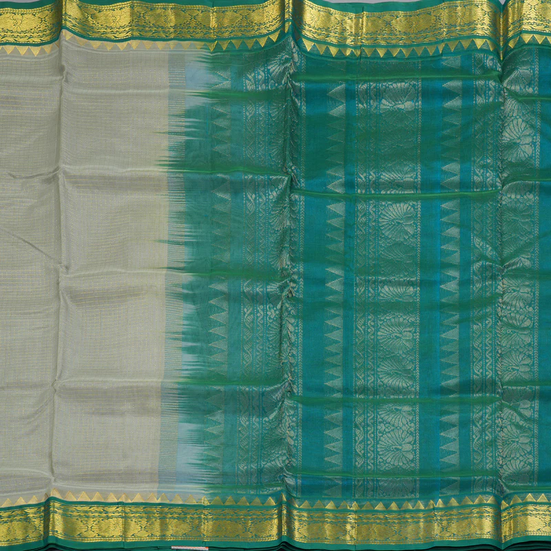 Hayagrivas Light Grey Pure Silk Cotton Saree SSCBF35D3-1 - Image 4