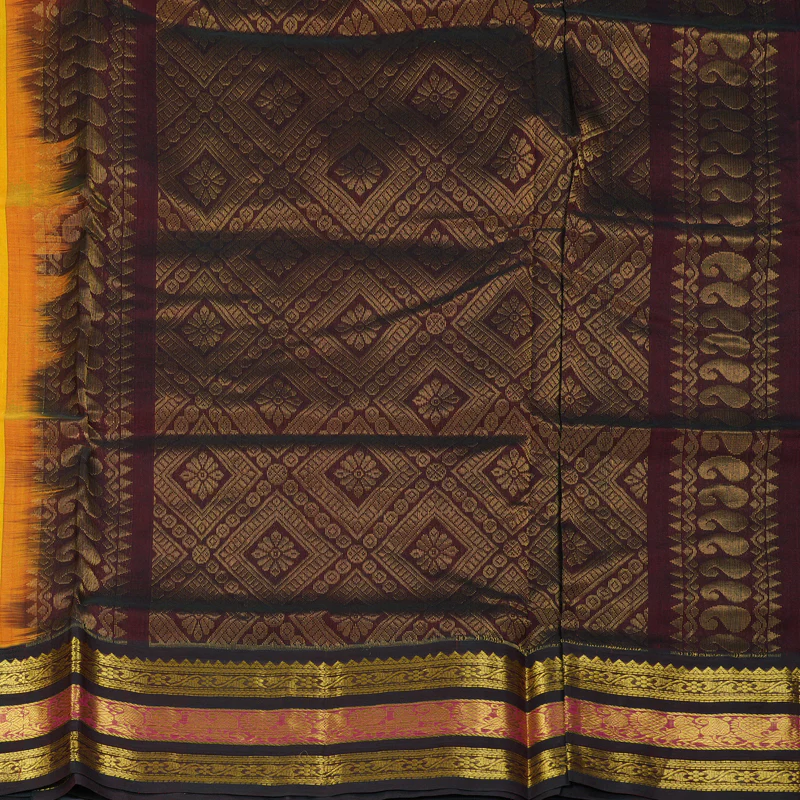 Hayagrivas Mango Yellow Pure Silk Cotton Saree SSCBF16D4-17 - Image 5