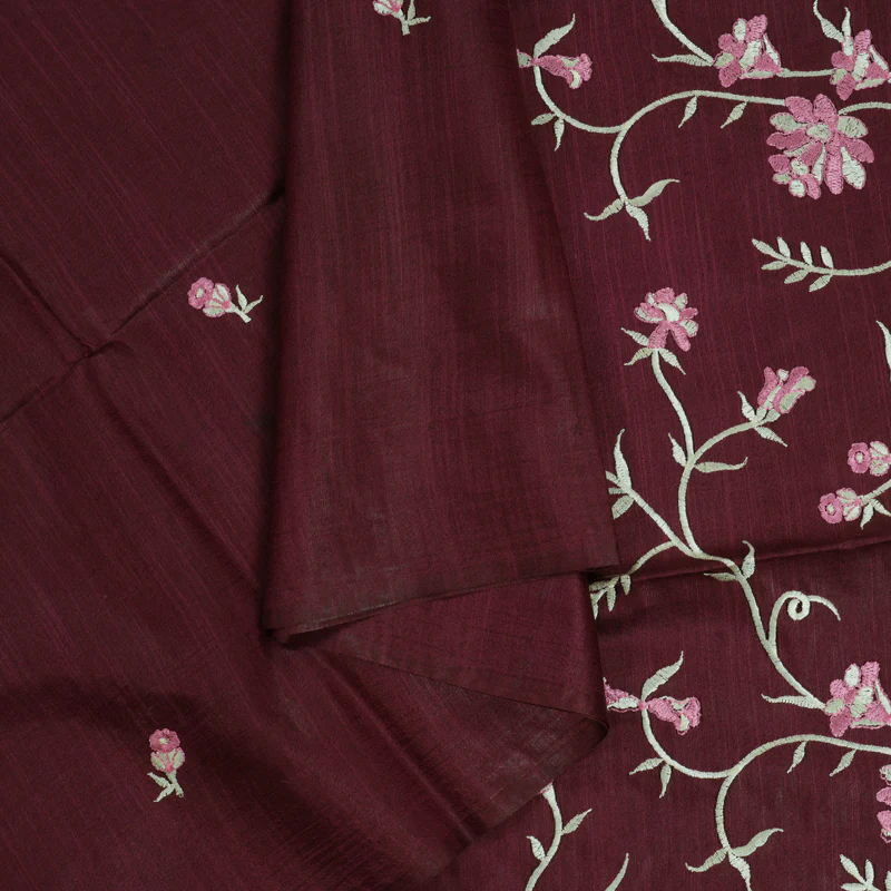 Hayagrivas Maroon Fancy Cotton Saree KSBE142C6-3 - Image 2
