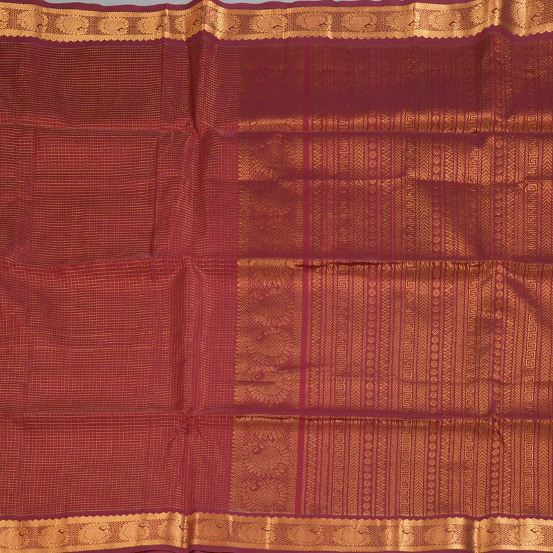 Hayagrivas Maroon Kora Silk Cotton Saree SSCBF14D6-22 - Image 3