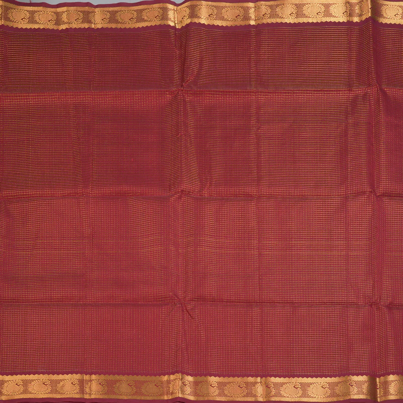 Hayagrivas Maroon Kora Silk Cotton Saree SSCBF14D6-22 - Image 4