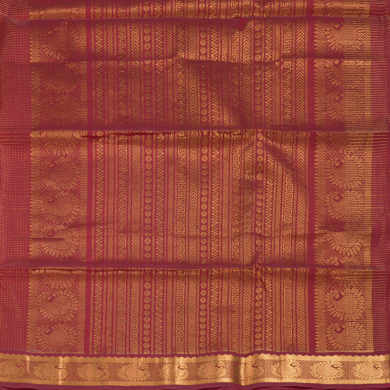 Hayagrivas Maroon Kora Silk Cotton Saree SSCBF14D6-22 - Image 5