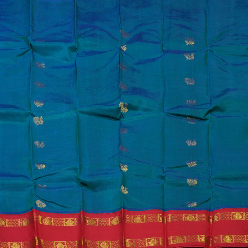 Hayagrivas Mayilkazhuthu Pure One-sided border Kanjivaram Silk Saree KBE1871L7-3 - Image 3