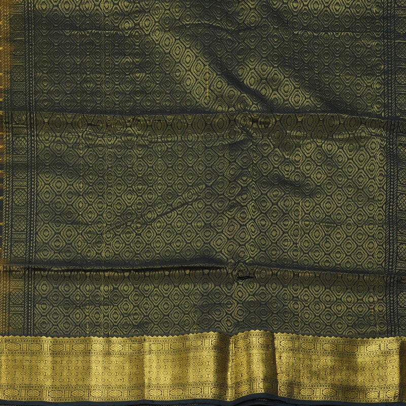 Hayagrivas Mehandi Green Kora Silk Cotton Saree SSCBF14D7-9 - Image 3