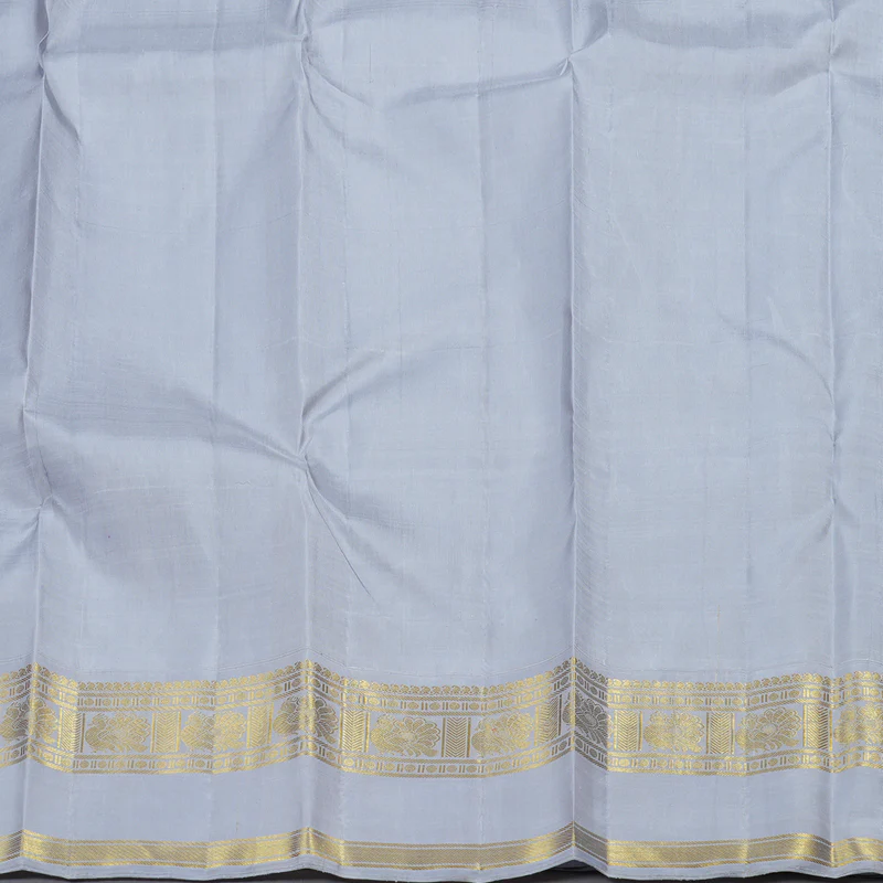 Hayagrivas Mehendi Green Handloom Kanjivaram Silk Saree with Silver Grey Border KBD1561A1-10 - Image 7