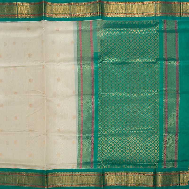Hayagrivas Milk White Pure Silk Cotton Saree SSCBF34D5-2 - Image 3