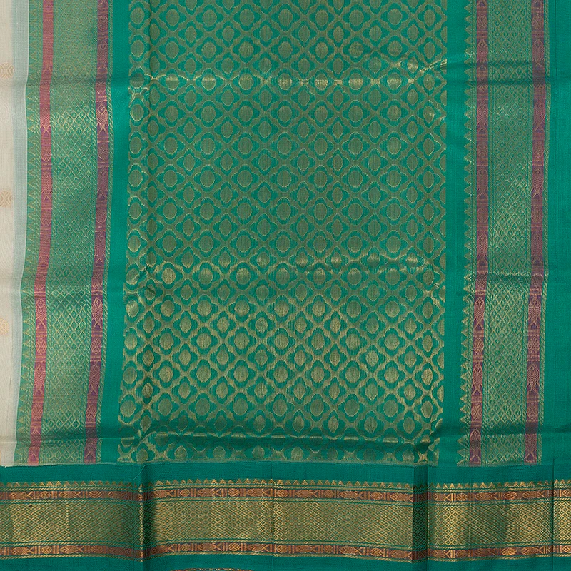 Hayagrivas Milk White Pure Silk Cotton Saree SSCBF34D5-2 - Image 4