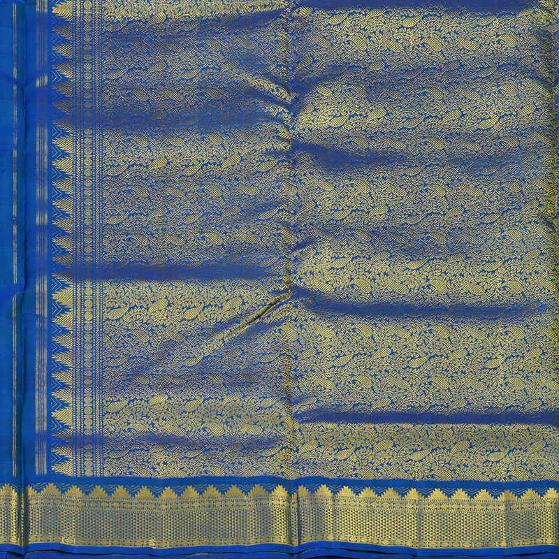 Hayagrivas Multicolour Checks Pure Ten Yards Silk Madisar with Peacock Blue border KBE945H5-1 - Image 5