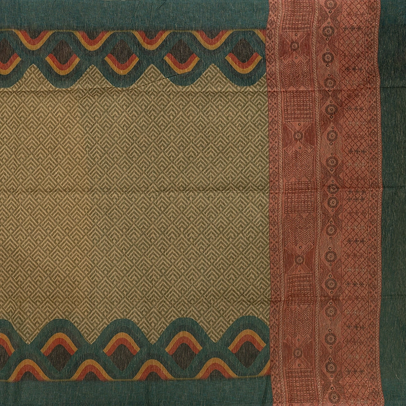 Hayagrivas Olive Green Fancy Cotton Sarees KBE939H8-2 - Image 2