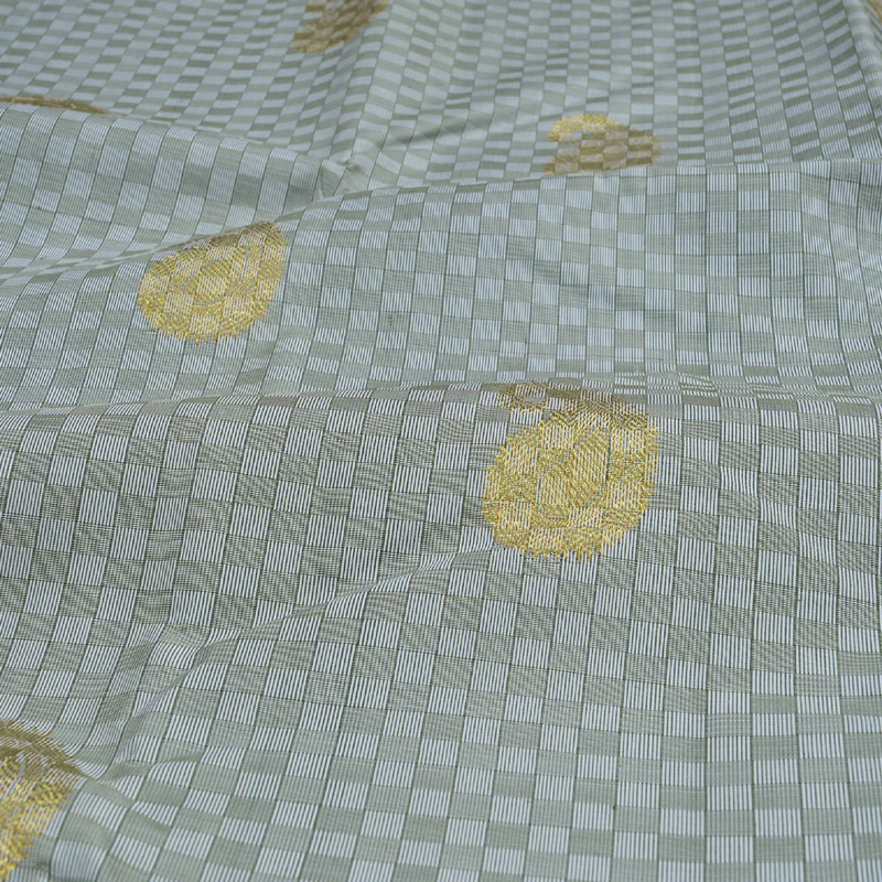 Hayagrivas Olive Green With White  Kanjivaram Silk Saree with Olive Green With White Border BBD596G1-1 - Image 3
