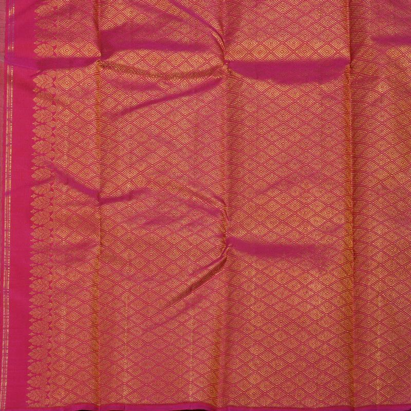 Hayagrivas Olive Green With White  Kanjivaram Silk Saree with Olive Green With White Border BBD596G1-1 - Image 6