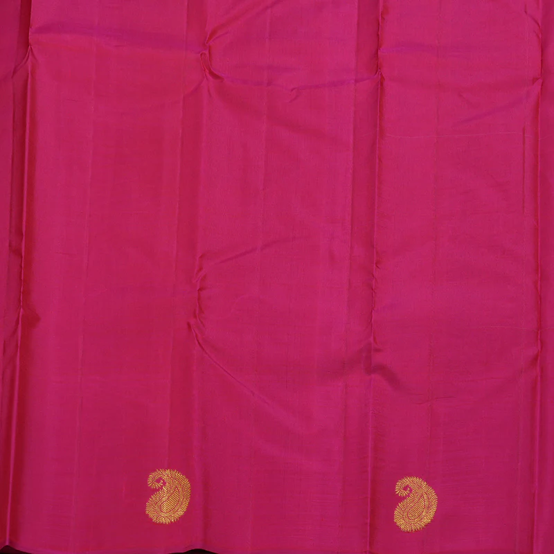 Hayagrivas Olive Green With White  Kanjivaram Silk Saree with Olive Green With White Border BBD596G1-1 - Image 7