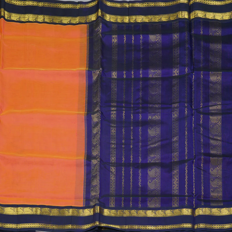 Hayagrivas Orange Pure Silk Cotton Saree SSCBF16D3-2 - Image 4