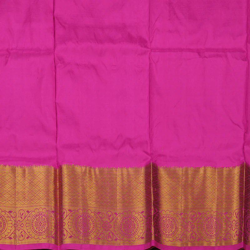 Hayagrivas Parrot Green Kanjivaram Pattu Pavadai with Pink Border BBD917I8-1 - Image 3