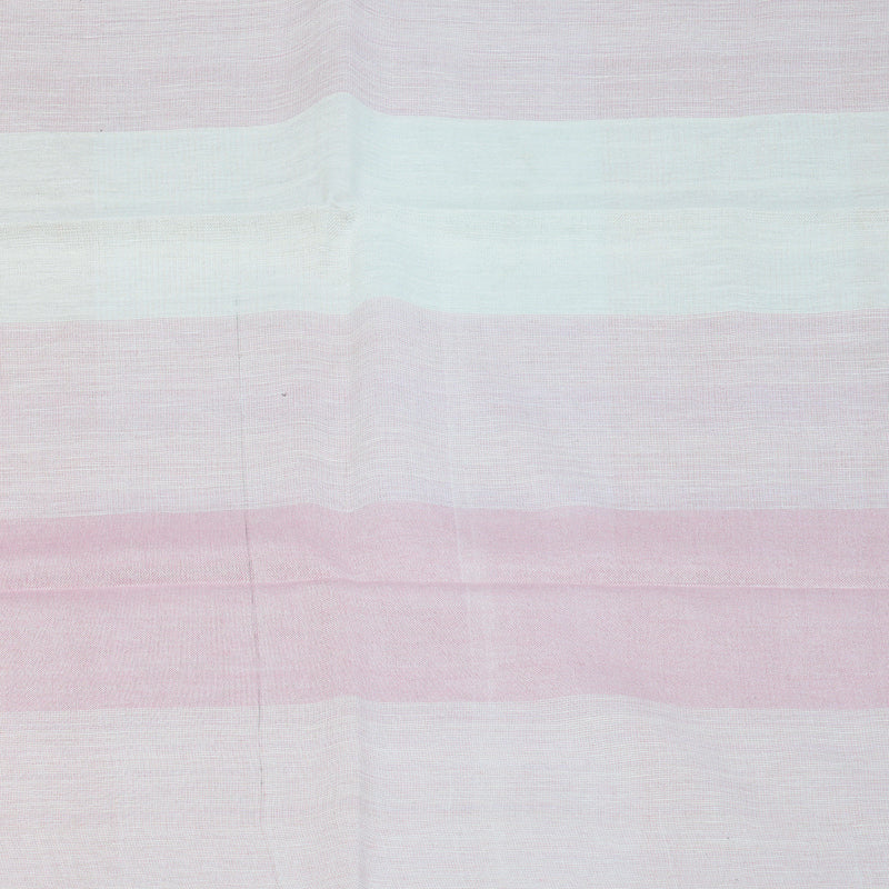 Hayagrivas Peach Pink & Baby Pink Checks Handloom Linen Saree KSBE147C8-3 - Image 4