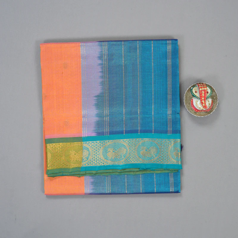 Hayagrivas Peach Pure Silk Cotton Saree SSCBF53E4-16 - Image 2