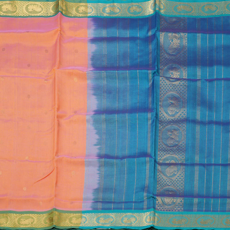 Hayagrivas Peach Pure Silk Cotton Saree SSCBF53E4-16 - Image 4