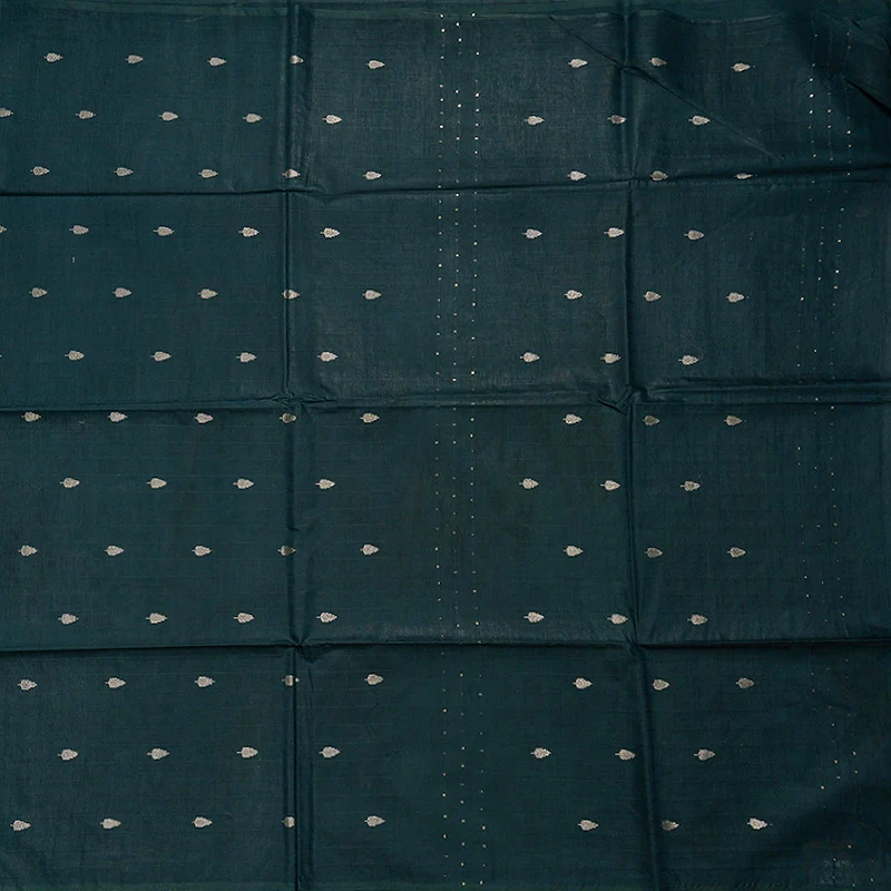 Hayagrivas Peacock Blue Fancy Cotton Saree KSBE145C3-1 - Image 2