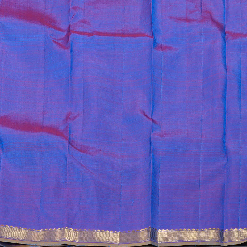 Hayagrivas Peacock Blue Handloom Kanjivaram Silk Saree with Purple Border KBD1921B5-3 - Image 6