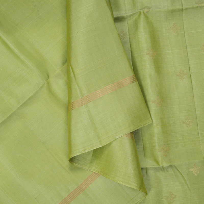 Hayagrivas Pista Green Handloom Soft Silk Saree KBF190E1-8 - Image 2