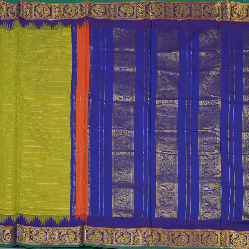 Hayagrivas Pista Green Ten Yards Semi Silk Saree KSBE106B24-6 - Image 2