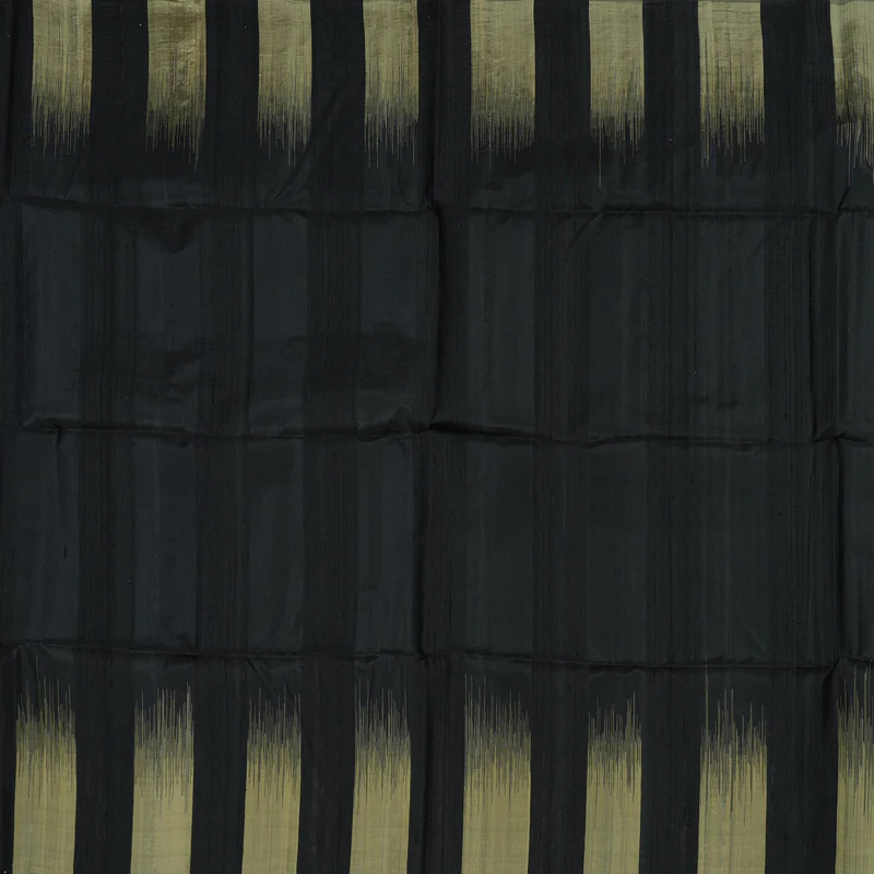 Hayagrivas Pure Soft Silk Saree in Classic Black with Beige KBE380E1-35 - Image 3
