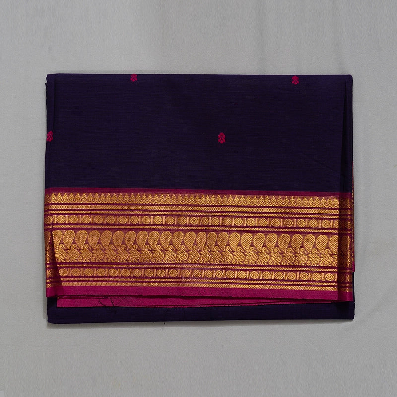Hayagrivas Purple Handloom Chettinad Cotton Saree SSCBF63E2-14