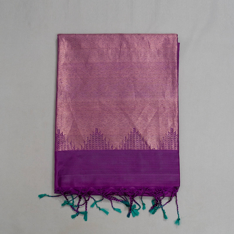 Hayagrivas Purple Handloom Soft Silk Saree KBE1222I2-3 - Image 2