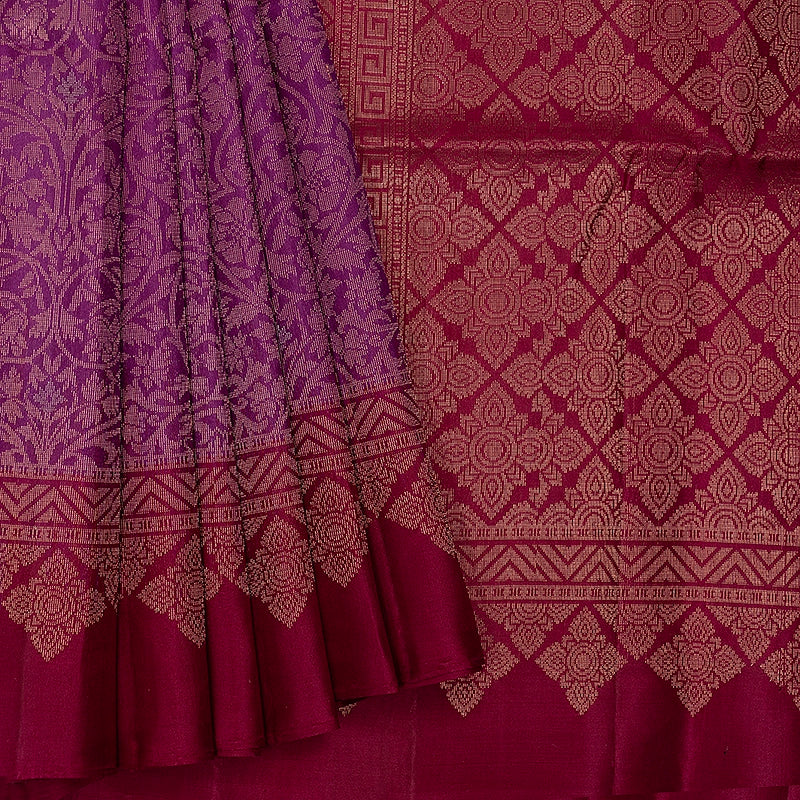 Hayagrivas Purple Handloom Soft Silk Saree KSBE22I13-1