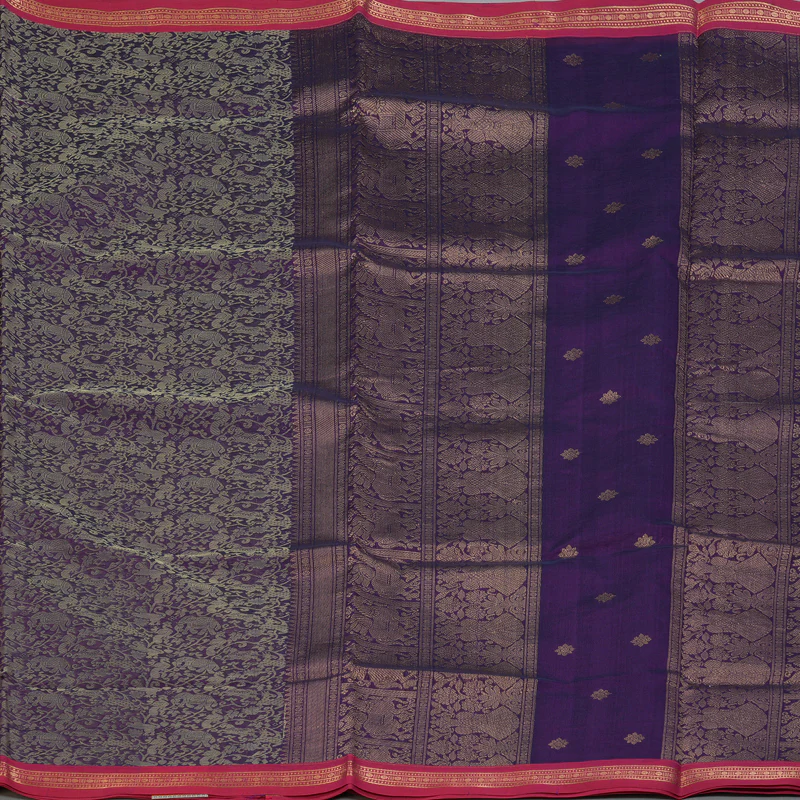 Hayagrivas Purple Kanchi Silk Cotton Saree KSBE124C13-2 - Image 4