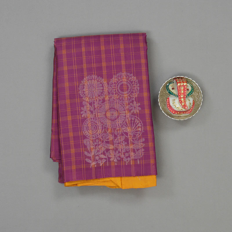 Hayagrivas Purple Handloom Soft Silk Saree KBE1195I38-1 - Image 2