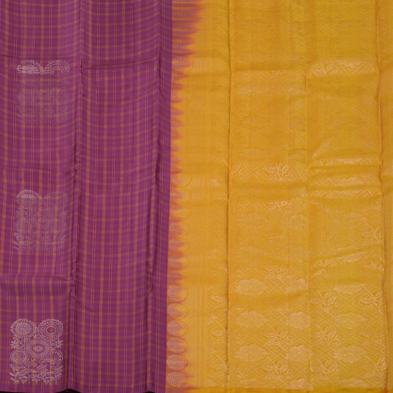 Hayagrivas Purple Handloom Soft Silk Saree KBE1195I38-1 - Image 5