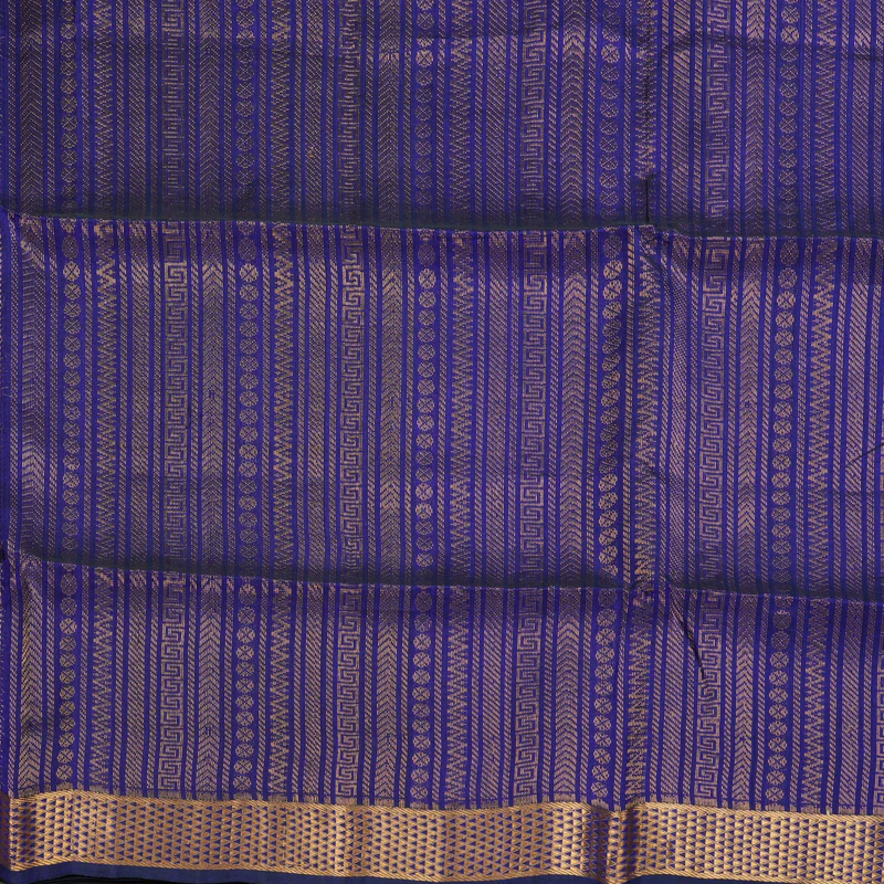 Hayagrivas Purplish-Blue Kora Silk Cotton Saree SSCBF14D6-46 - Image 5