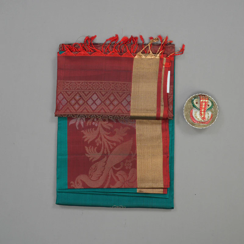 Hayagrivas Rama Blue Pure Soft Silk Saree KBE1118I1-30