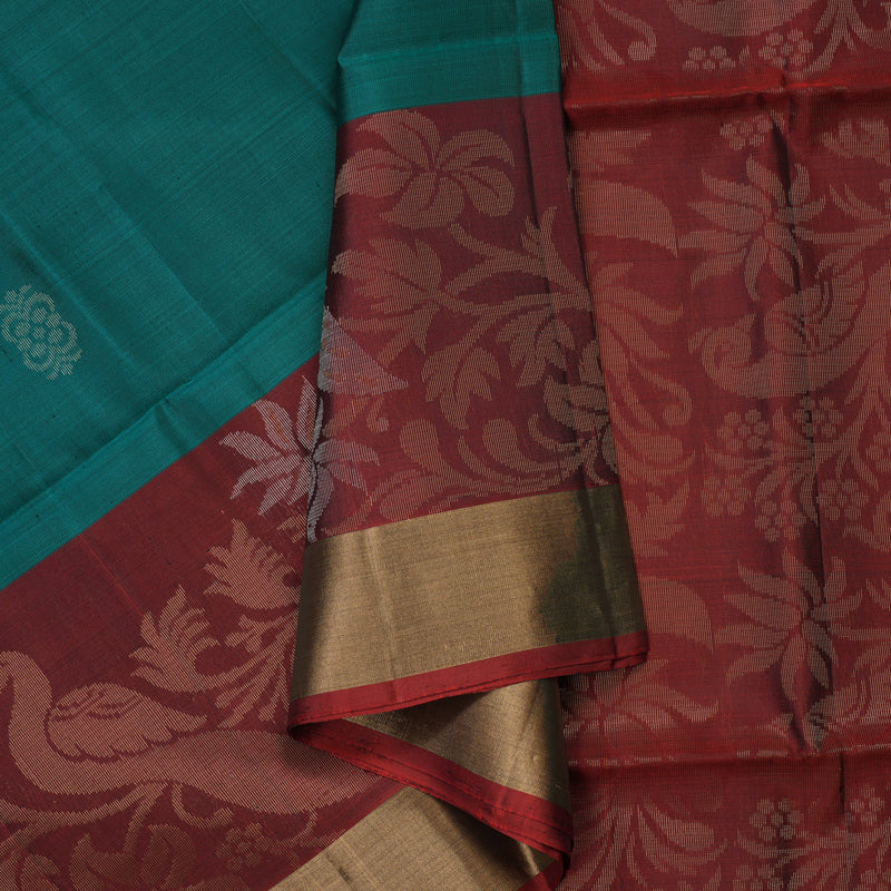 Hayagrivas Rama Blue Pure Soft Silk Saree KBE1118I1-30 - Image 2